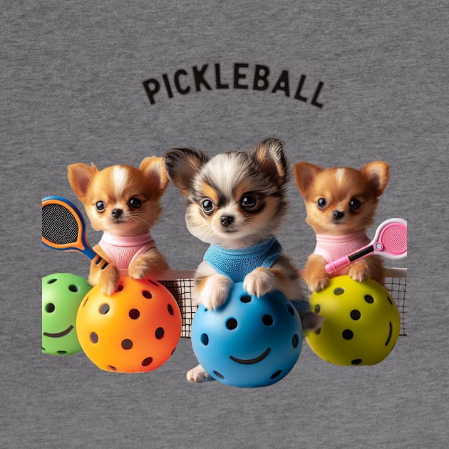 Chihuahua Pickleball Puppies Cute Design by Battlefoxx Living Earth